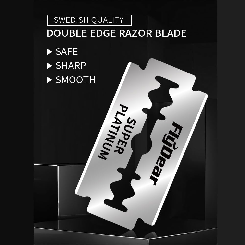 Safety Razor Handle - Lâmina de barbear de aço inoxidável