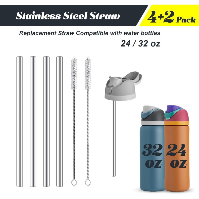Reusable Straw - Canudo de Metal Substituto para Garrafa