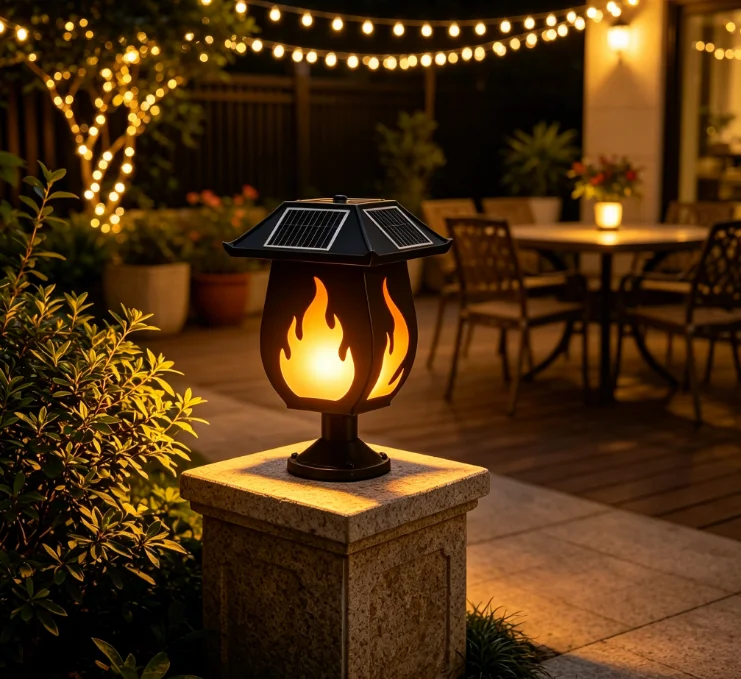 Luzes solares para colunas, co - Solar Garden Light avaliação e preço