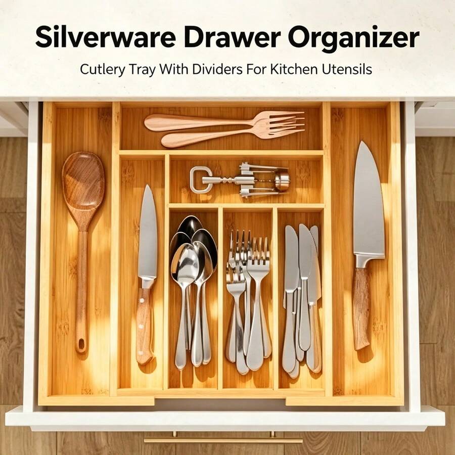 Organizador de gavetas em bamb - Bamboo Cutlery avaliação e preço